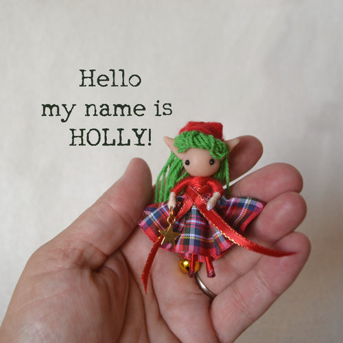 Tiny Christmas Elf Doll Ornament