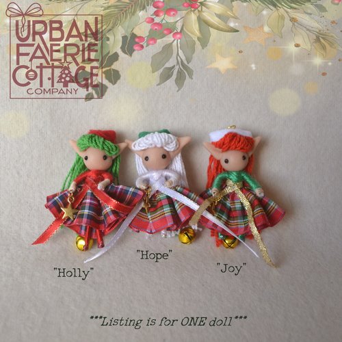 Tiny Christmas Elf Doll Ornament