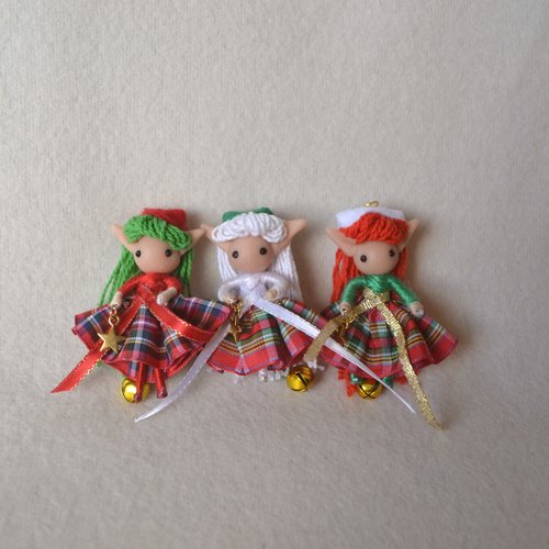 Tiny Christmas Elf Doll Ornament