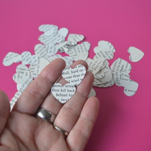 book page confetti rustic table scatter