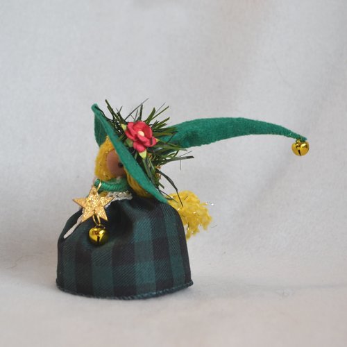 Green Buffalo Plaid Christmas Witch doll