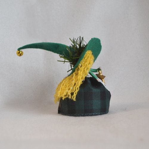 Green Buffalo Plaid Christmas Witch doll
