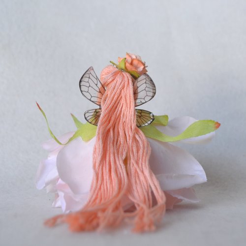 Coral Flower fairy Rose doll