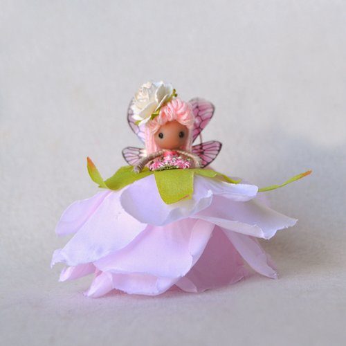 Light Pink Rose fairy doll ornament