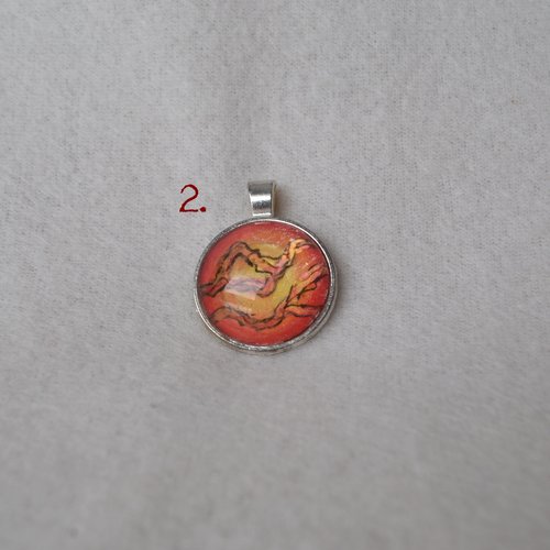 Dragon Fire pendant - red faux stones