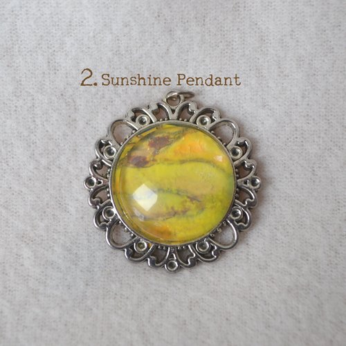 Yellow Sunshine pendant - Faux stone
