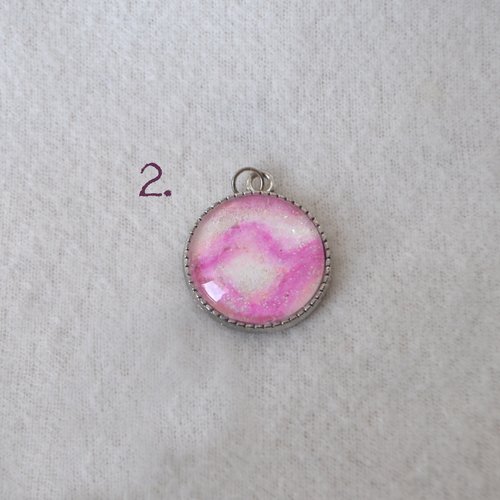 Neck Candy Pink and white pendant- faux stones