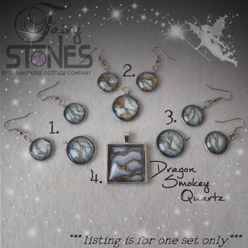 Dragon Smoke pendant or earring set