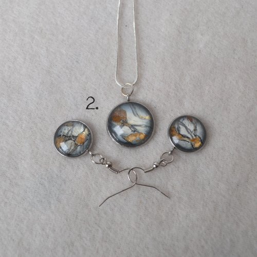 Dragon Smoke pendant or earring set
