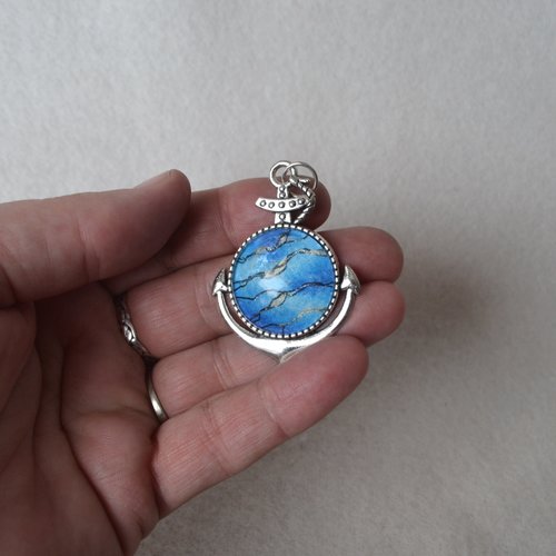 Anchor pendant - Blue Kelpie Faux Stone