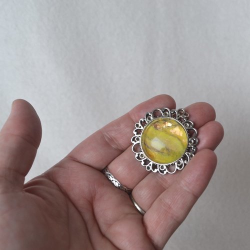 Yellow Sunshine pendant - Faux stone