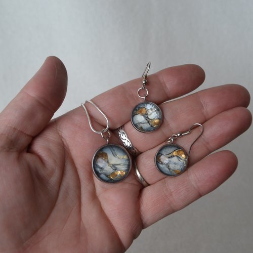 Dragon Smoke pendant or earring set