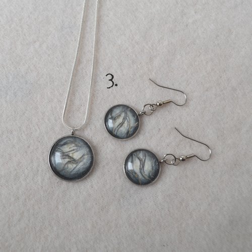Dragon Smoke pendant or earring set