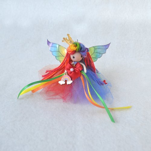 Mini Rainbow flower fairy Doll