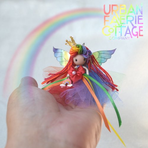 Mini Rainbow flower fairy Doll