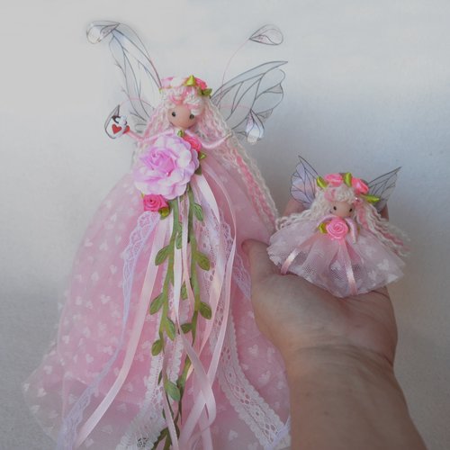 Cotton Candy Christmas - Large Pink Christmas/Yule Fairy tree topper