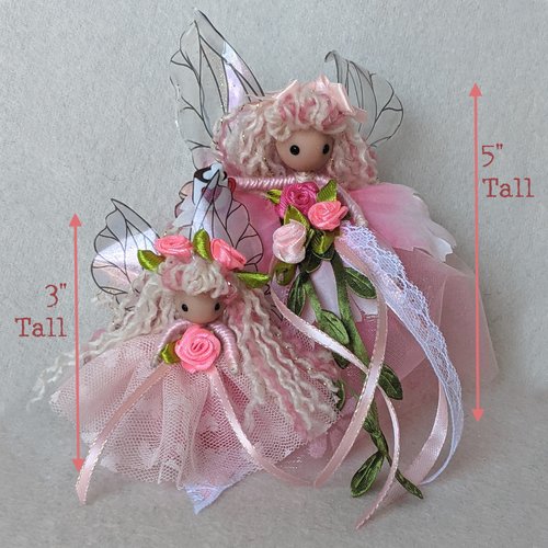 Cotton Candy Christmas - 3" Pink Fairy doll Ornament