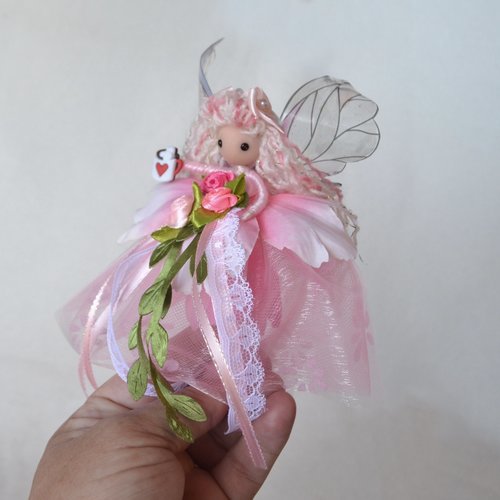 Cotton Candy Christmas - 5" Pink Christmas Fairy Ornament