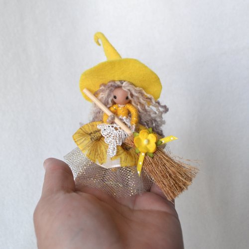 Spring Easter/Ostara Yellow witch doll