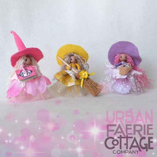 Mini Purple flower fairy witch doll