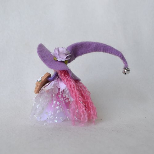 Mini Purple flower fairy witch doll