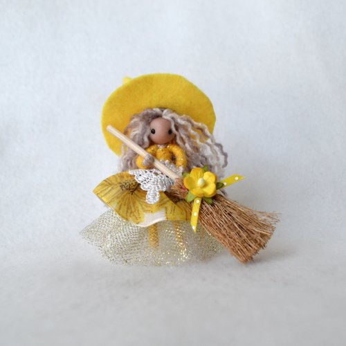 Spring Easter/Ostara Yellow witch doll