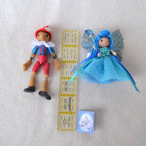 Pinocchio and Blue fairy doll set