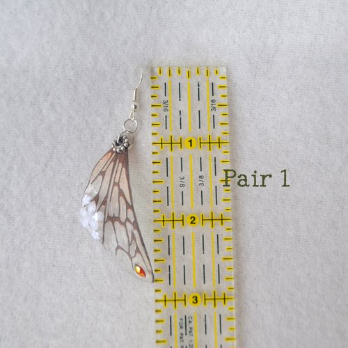 White Fairy wing earrings