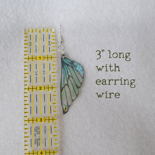 Teal Fairy wing earrings