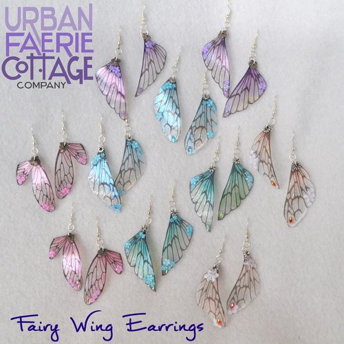 Pink Fairy wing earrings