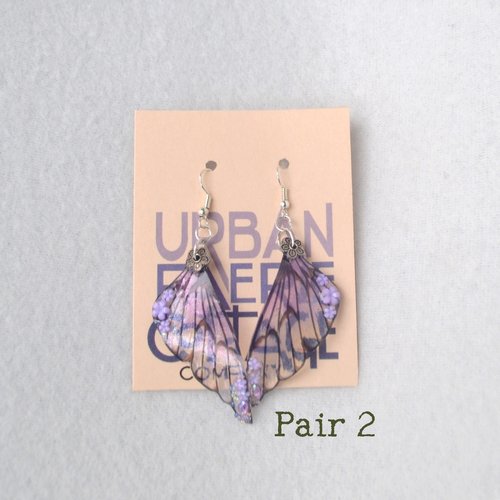 Purple Fairy wing earrings