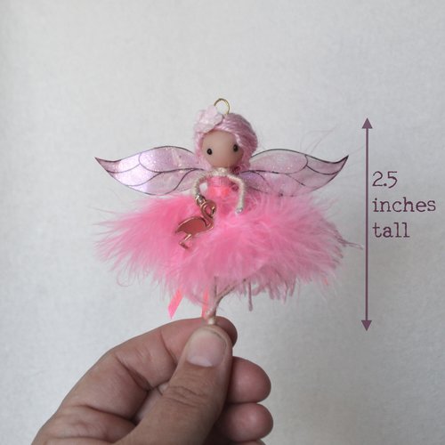 Pink flamingo fairy doll