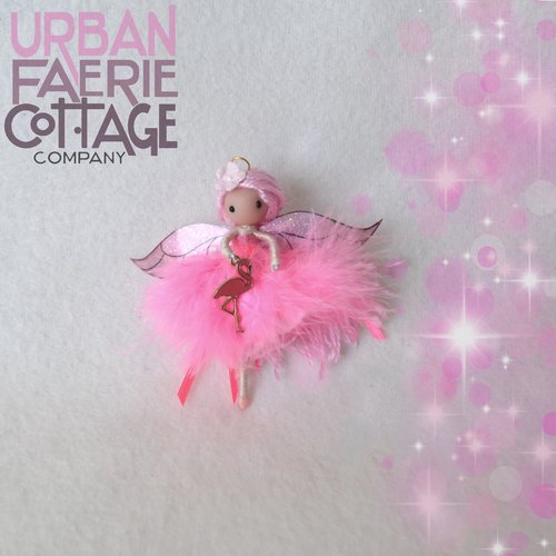 Pink flamingo fairy doll