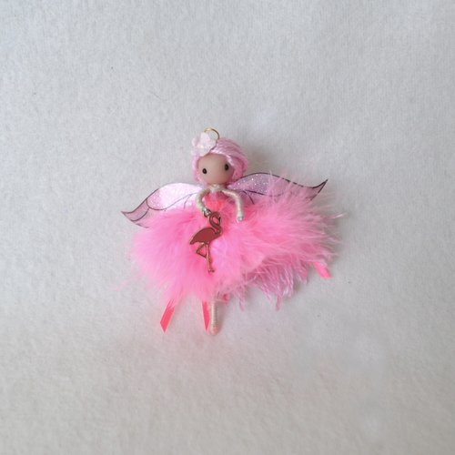 Pink flamingo fairy doll