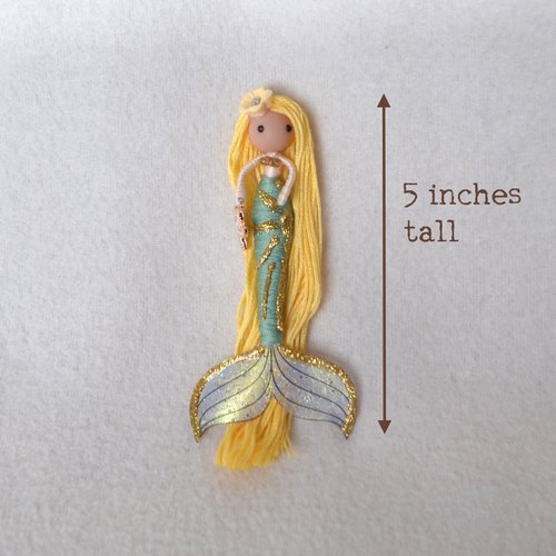 Golden mermaid doll, fairy doll