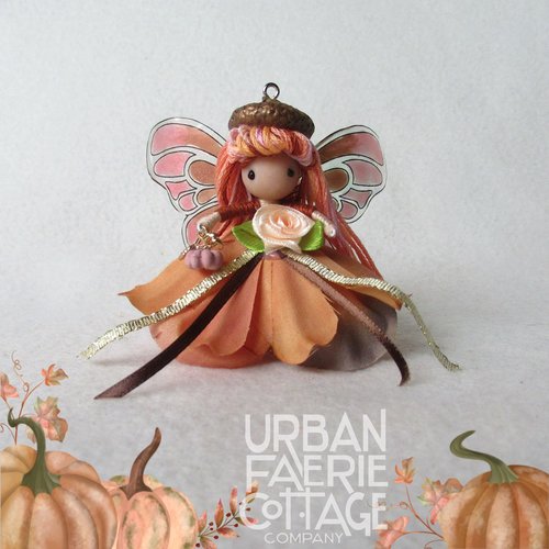 Orange pumpkin spice Autumn faerie doll