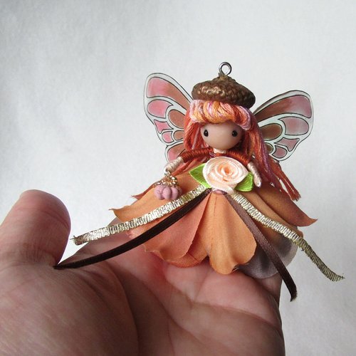 Orange pumpkin spice Autumn faerie doll