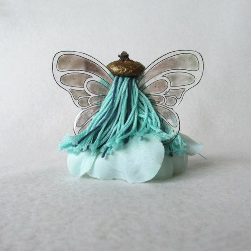 Teal Autumn Fall Fairy ornament