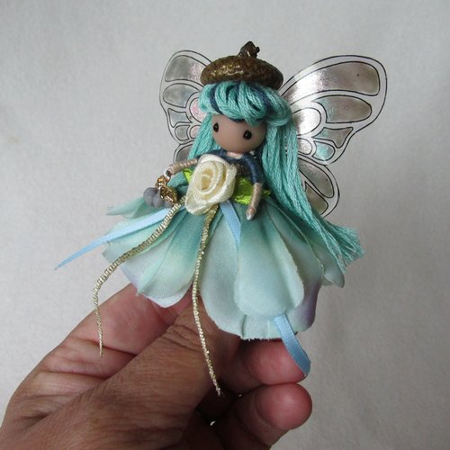 Teal Autumn Fall Fairy ornament