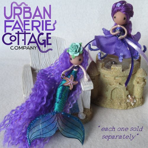 Purple mermaid doll ornament