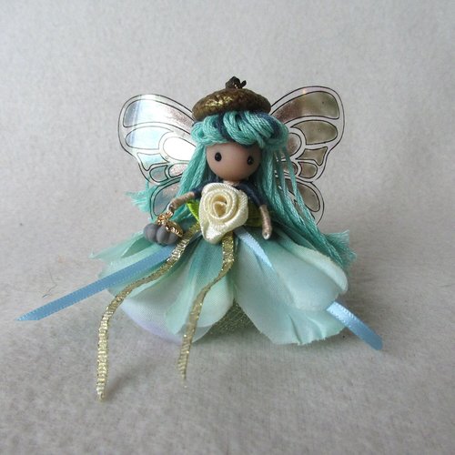 Teal Autumn Fall Fairy ornament