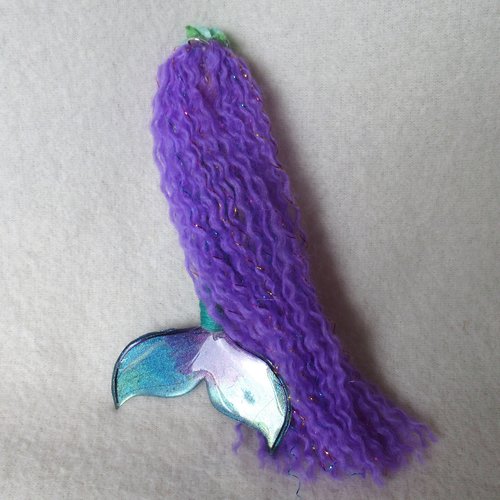 Purple mermaid doll ornament