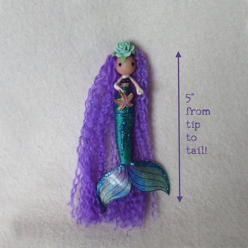 Purple mermaid doll ornament