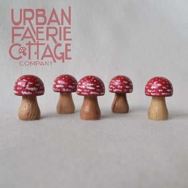 Mini Fly Agaric wooden mushroom