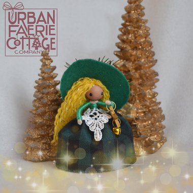 Green Buffalo Plaid Christmas Witch doll