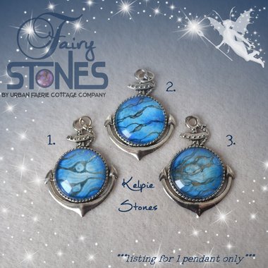 Anchor pendant - Blue Kelpie Faux Stone