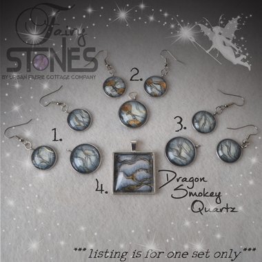 Dragon Smoke pendant or earring set